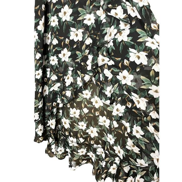 Blue Rain Floral High Low Midi Skirt Size Large‎ - Picture 4 of 10